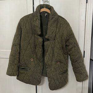 Free people cotton/modal quilted jacket